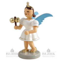 EKF 087 Angel with Pleated Skirt and Bell Stick, coloured