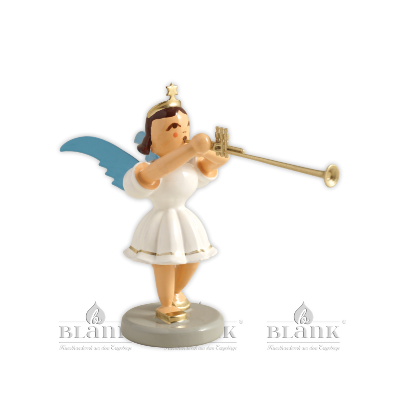 EKF 086 Angel with Pleated Skirt and Aida Trumpet, coloured