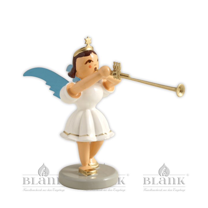 EKF 086 Angel with Pleated Skirt and Aida Trumpet, coloured