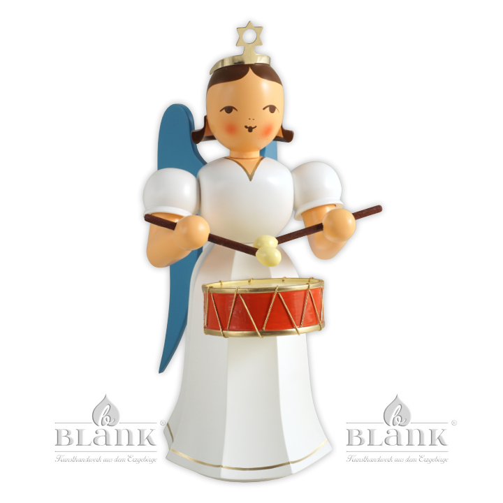 ELFM 016 Faltenlangrockengel mit Trommel, 20 cm, farbig