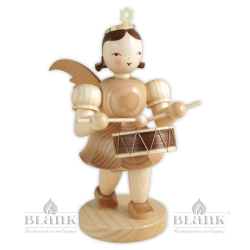 EKM 016 Angel with Pleated Skirt and Drum, 20 cm
