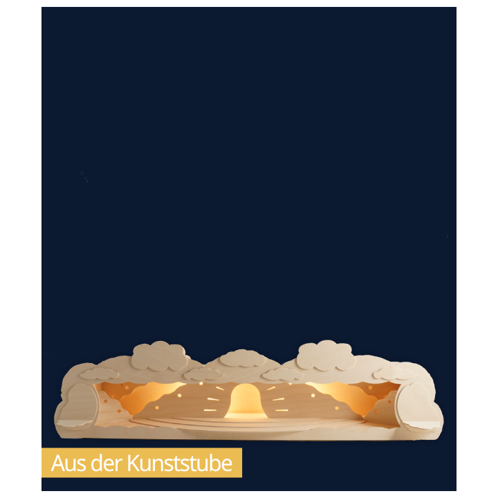 LU-601 Sockel für Schwibbogen Engelwolke, natur - beleuchtet