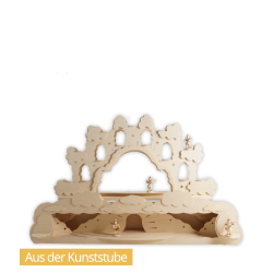 LU-601 Sockel für Schwibbogen Engelwolke, natur mit Schwibbogen Engelwolke - mit Engeln