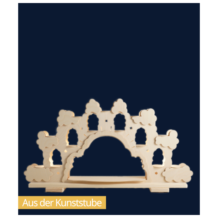 LU-6120 Schwibbogen Engelwolke, natur  - beleuchtet