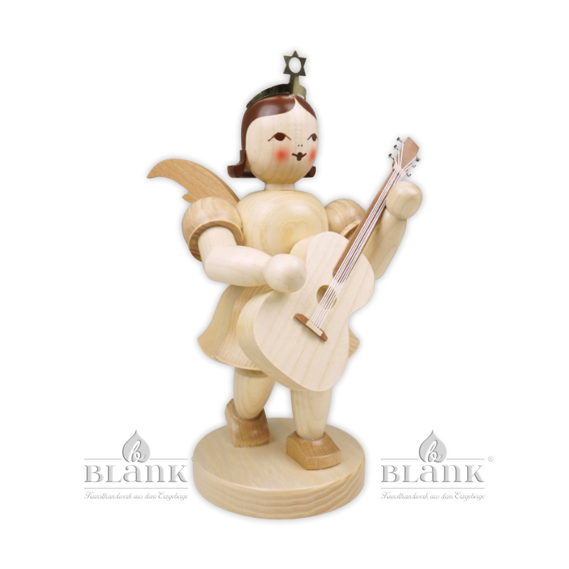 EKM 006 Angel with Pleated Skirt and Guitar, 22 cm