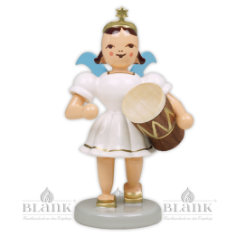 Angel with Pleated Skirt and Djembe, coloured