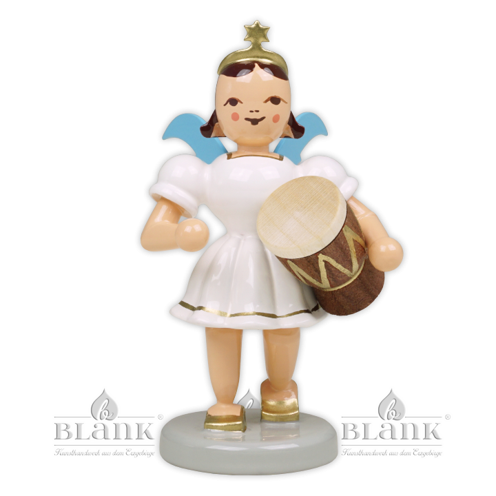 Angel with Pleated Skirt and Djembe, coloured