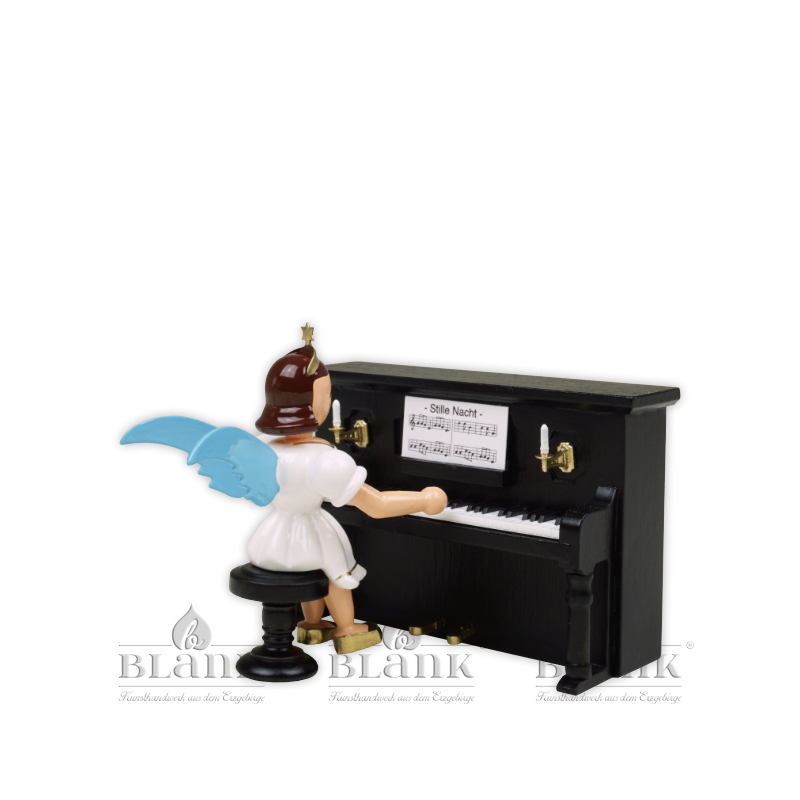 EKF 090 Angel with Pleated Skirt and Piano, coloured