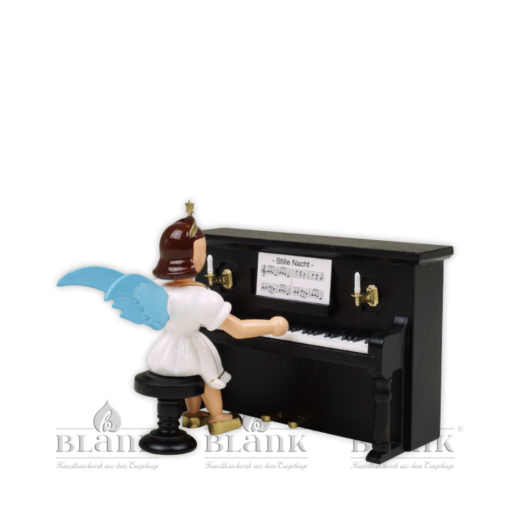 EKF 090 Angel with Pleated Skirt and Piano, coloured