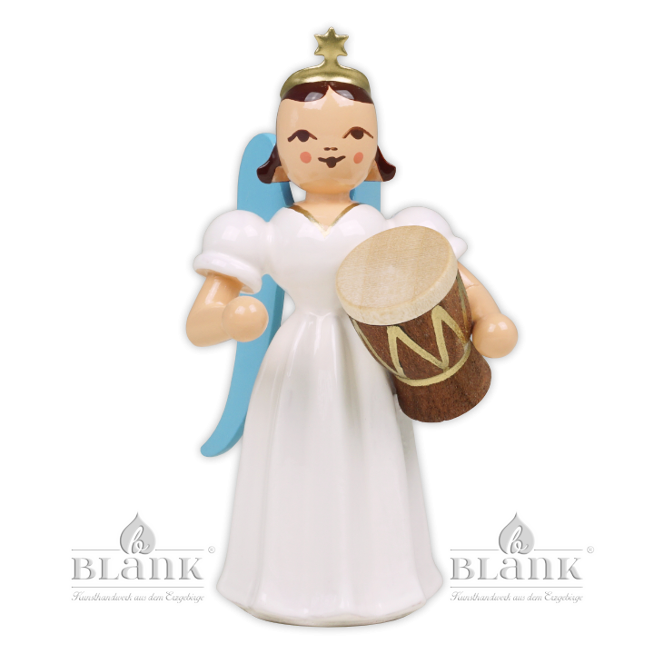 Angel with Long Pleated Robe and Djembe, coloured