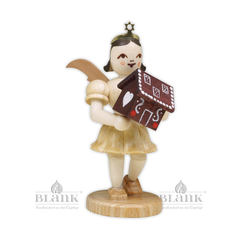 EK-M 015 Angel with Pleated Skirt and Gingerbread House