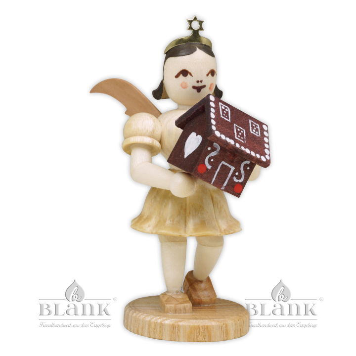 EK-M 015 Angel with Pleated Skirt and Gingerbread House