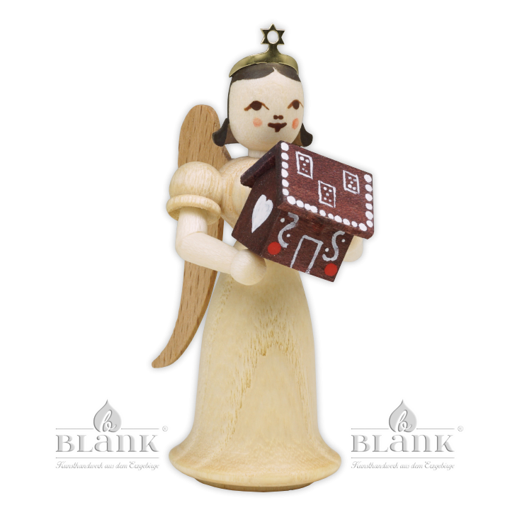 EL-M 015 Angel with Long Robe and Gingerbread House