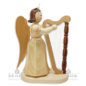 Angel with Long Pleated Robe and Harp, 20 cm