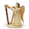 ELM 008 Angel with Long Pleated Robe and Harp, 20 cm - left