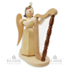 ELM 008 Angel with Long Pleated Robe and Harp, 20 cm