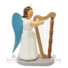 ELFM 008 Angel with Long Pleated Robe and Harp, 20 cm, coloured - right