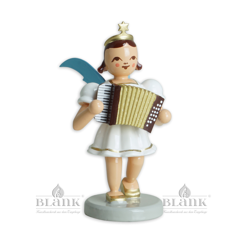 EKF 012 Angel with Short Pleated Skirt and Accordion, coloured