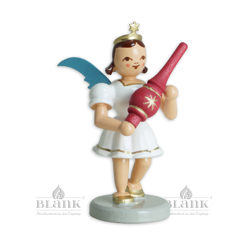 EKF-MF 016 Angel with Short Pleated Skirt and Christmas Tree Topper, coloured