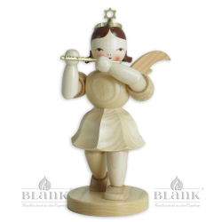 EKM 075 Angel with Short Pleated Skirt and Piccolo, 22 cm