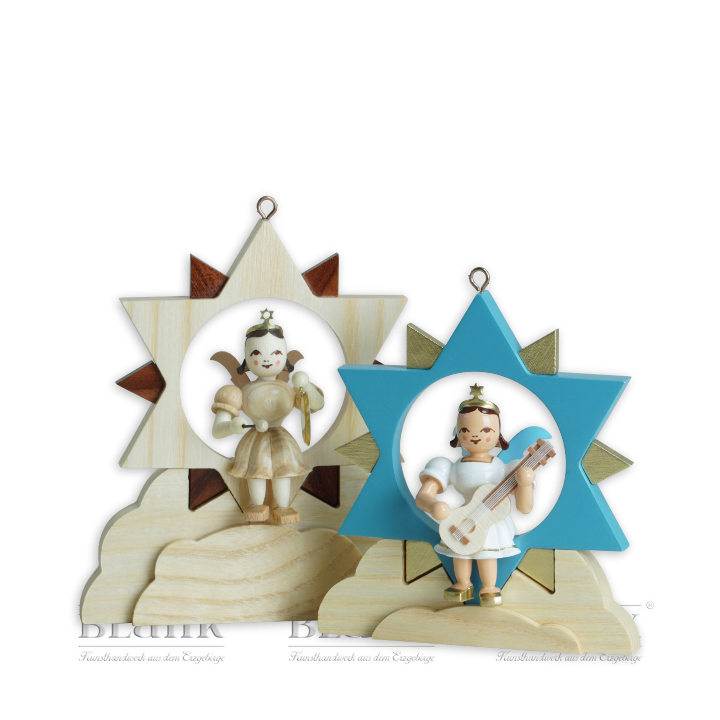 Dekorationsbeispiel Sternhalterung mit Engel im Stern