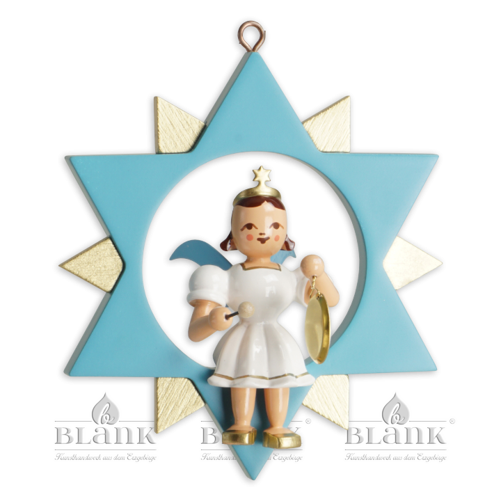 ESF 056 Angel in a Star with Gong, coloured