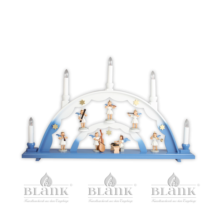 LEF 040 Candle Arch with Angel and Zither, electric, coloured