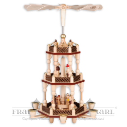 2620 Pyramide "Christi Geburt", 2 Etagen, natur - 46 cm