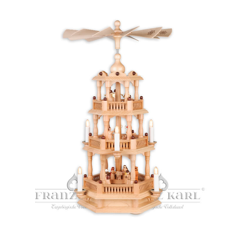 Pyramid with baroque fence, 3 levels, electric