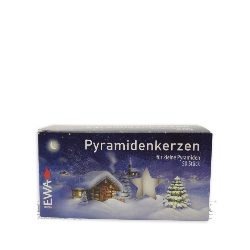 Ewa Wax Candles for Christmas Pyramids, white, 50 pcs
