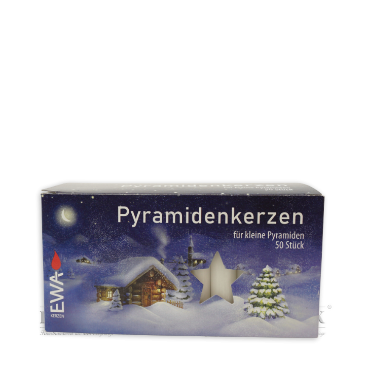 Ewa Wax Candles for Christmas Pyramids, white, 50 pcs