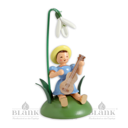 BKS 004 Blumenkind mit Schneeglöckchen und Gitarre, sitzend