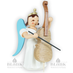 Angel with Long Pleated Robe and Violoncello, sitting, coloured
