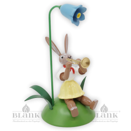 OHS 003 Osterhase sitz. mit Glockenblume und Trompete