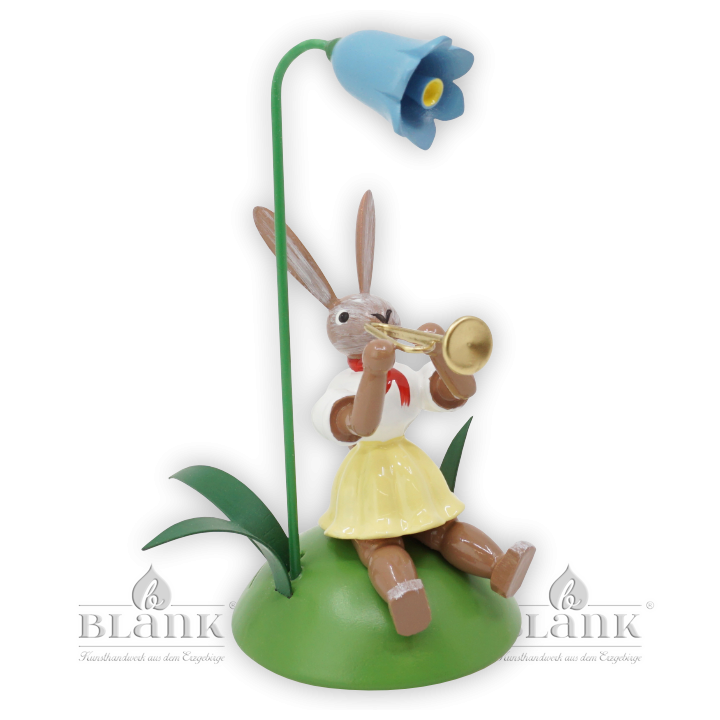 OHS 003 Osterhase sitz. mit Glockenblume und Trompete
