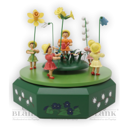 SPF 004 Spieldose mit 5 Blumenkindern, farbig