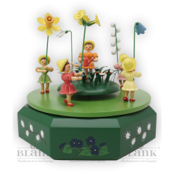 SPF 004 Spieldose mit 5 Blumenkindern, farbig von Blank Kunsthandwerk, Gruenhainichen