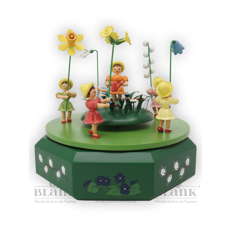Music Box with 5 Flower Children, coloured