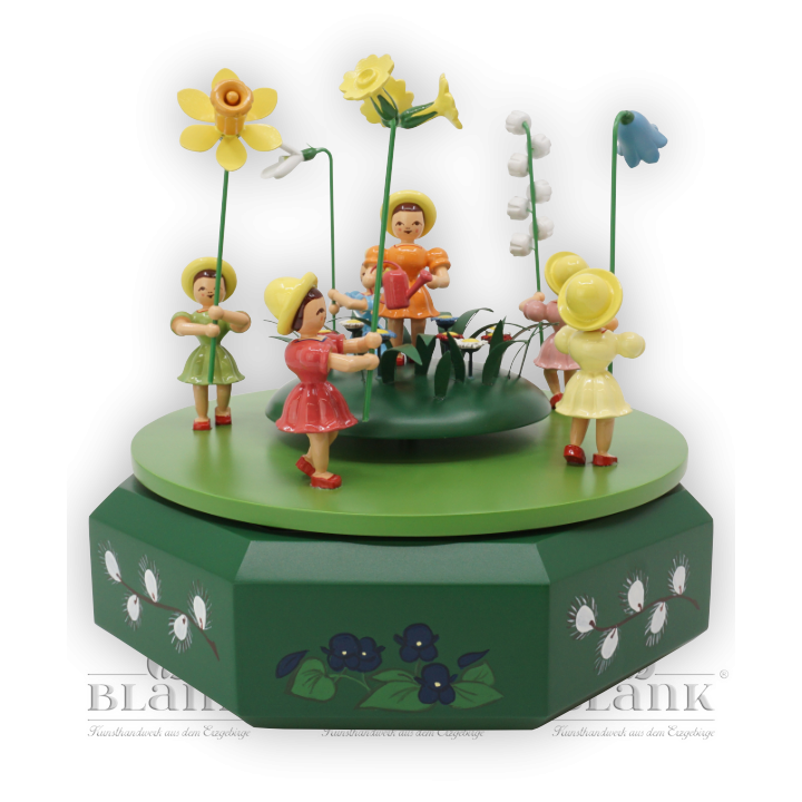 SPF 004 Spieldose mit 5 Blumenkindern, farbig
