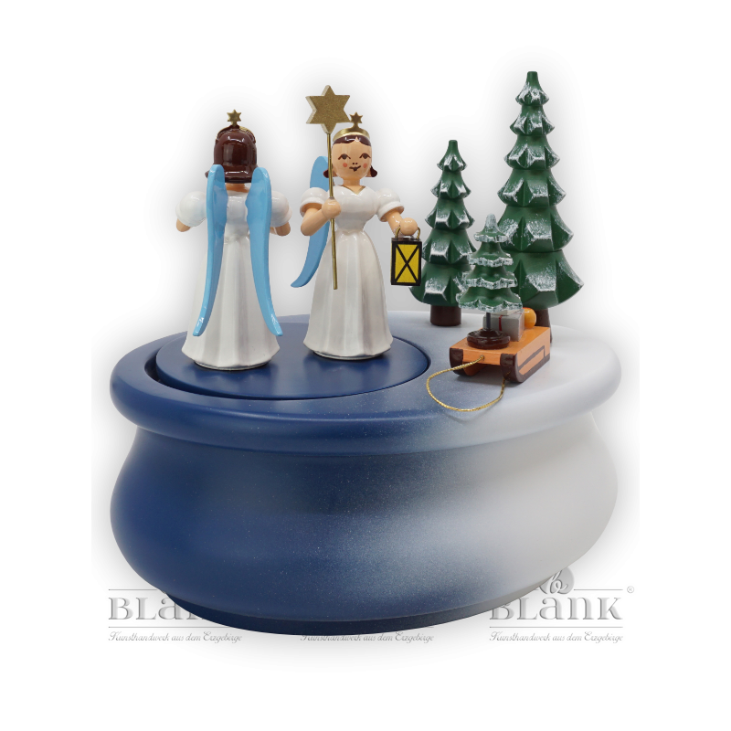 SPFL 020 Spieldose mit zwei Gabenbringern (Langrock), oval, farbig