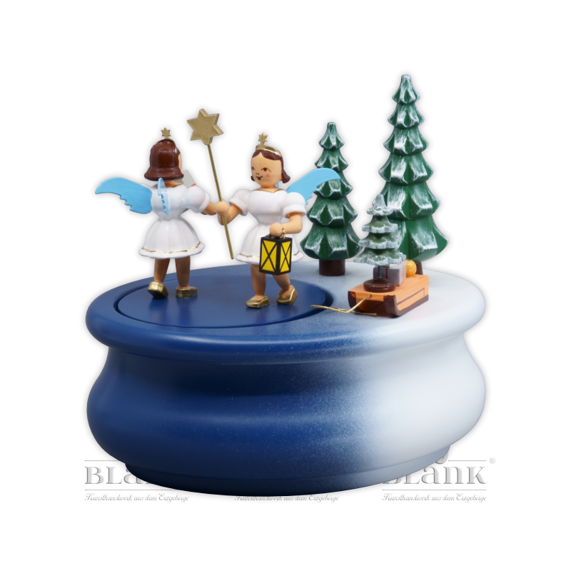 SPF 020 Oval Music Box with 2 Angels, coloured