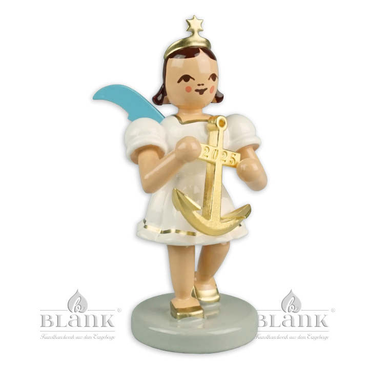 Angel with Short Pleated Skirt and Anchor, coloured