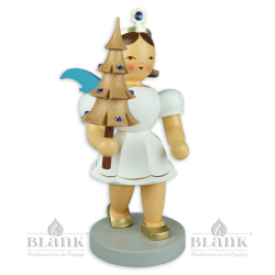 Kurzrockengel mit Bäumchen und Preciosa-Kristallen, 22 cm, farbig