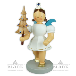 Kurzrockengel mit Bäumchen und Preciosa-Kristallen, 22 cm, farbig