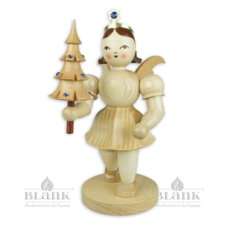 Kurzrockengel mit Bäumchen und Preciosa-Kristallen, 22 cm