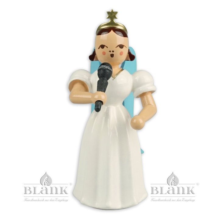 ELF 094 Angel with Long Pleated Robe and Microphone, coloured