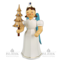 Langrockengel mit Bäumchen und Preciosa-Kristallen, 22 cm farbig