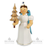 Angel with Long Pleated Robe and Tree with Preciosa-Crystals, 22 cm, coloured