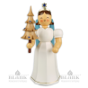 ELFM 025 S Angel with Long Pleated Robe and Tree with Preciosa-Crystals, 22 cm, coloured