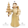 Angel with Long Pleated Robe and Tree with Preciosa-Crystals, 22 cm